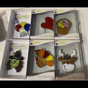 NIB Switchable nitelight + 6 stained glass designs